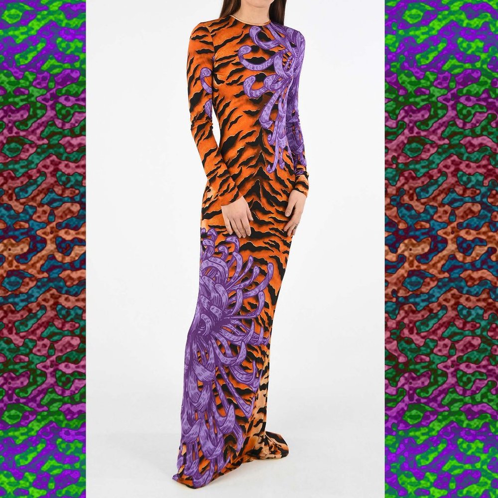 NEW size M 6-8 Long Dress by DSQUARED Exotic Print